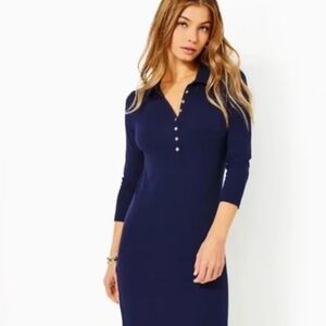 Lilly Pulitzer Reema Polo Dress in True Navy NWT SIZE XL